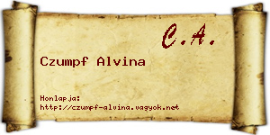 Czumpf Alvina névjegykártya